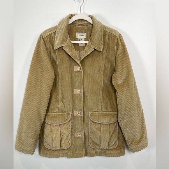 Vintage LL Bean Corduroy Chore Coat Jacket Womens Size M‎ Barn Thinsulate Tan - Picture 7 of 10